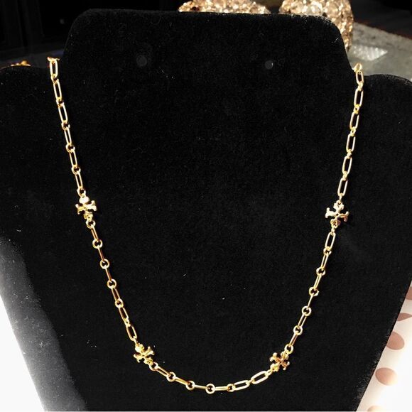 TORY BURCH VINTAGE GOLD KIRA NECKLACE - Picture 3 of 7